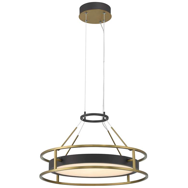 Image 2 Minka-Lavery Levitation LED Soft Brass and Black Pendant