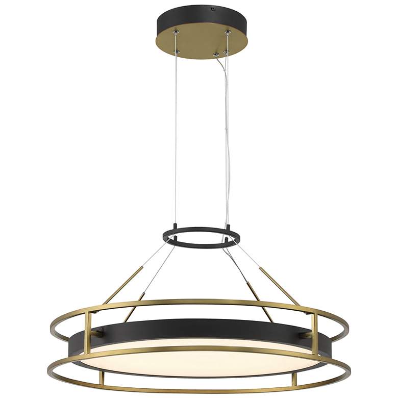 Image 2 Minka-Lavery Levitation LED Soft Brass and Black Pendant