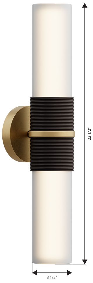 Image 3 Minka Lavery Linthor 2-Light 22.5-in Legacy Brass and Bronze Wall Sconce more views