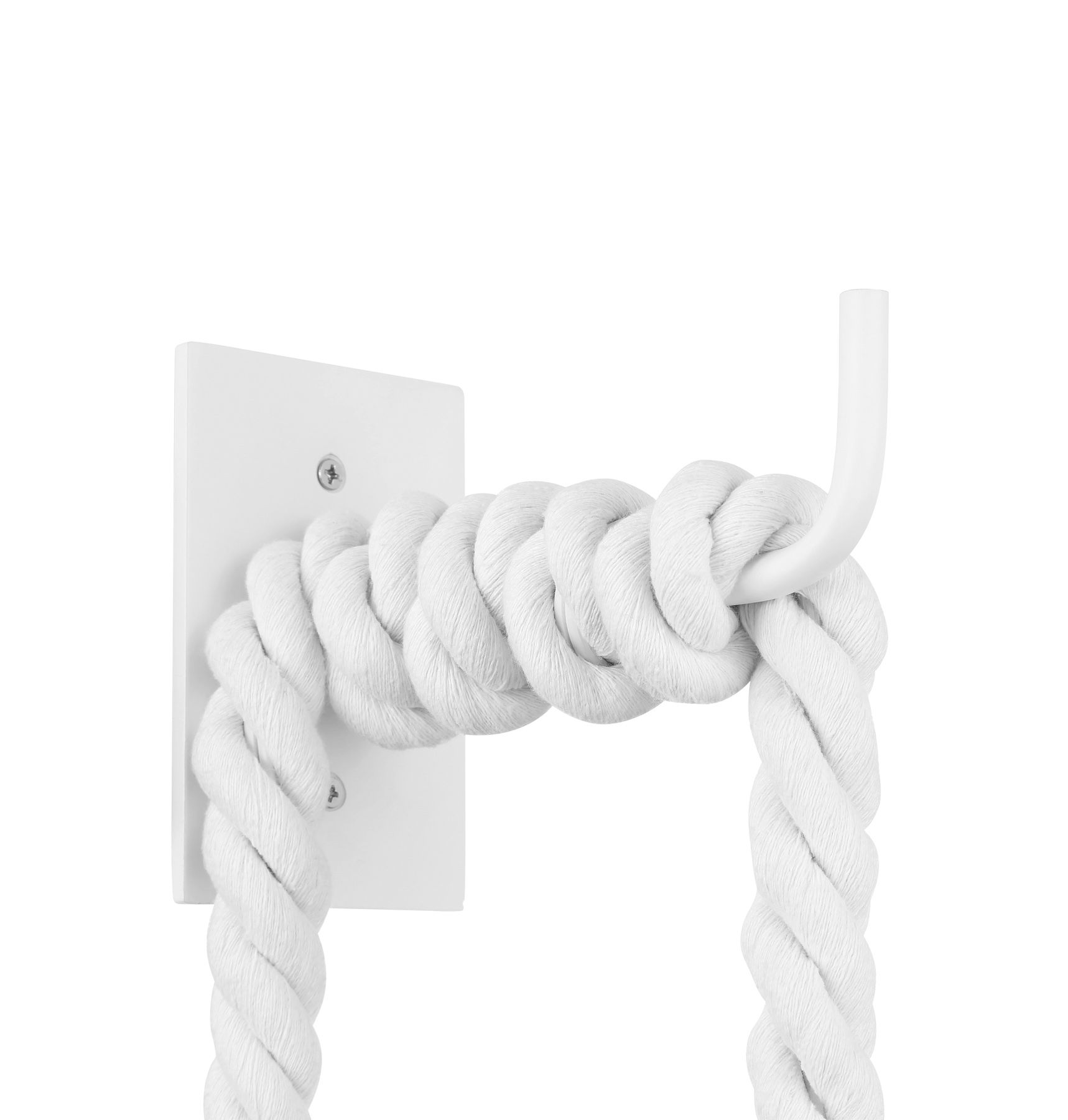 Image 4 Minka Lavery Lodelle 1-Light 10-in White Wall Sconce with Rope Shades more views
