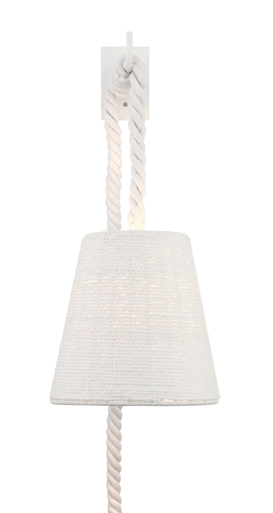 Image 5 Minka Lavery Lodelle 1-Light 10-in White Wall Sconce with Rope Shades more views