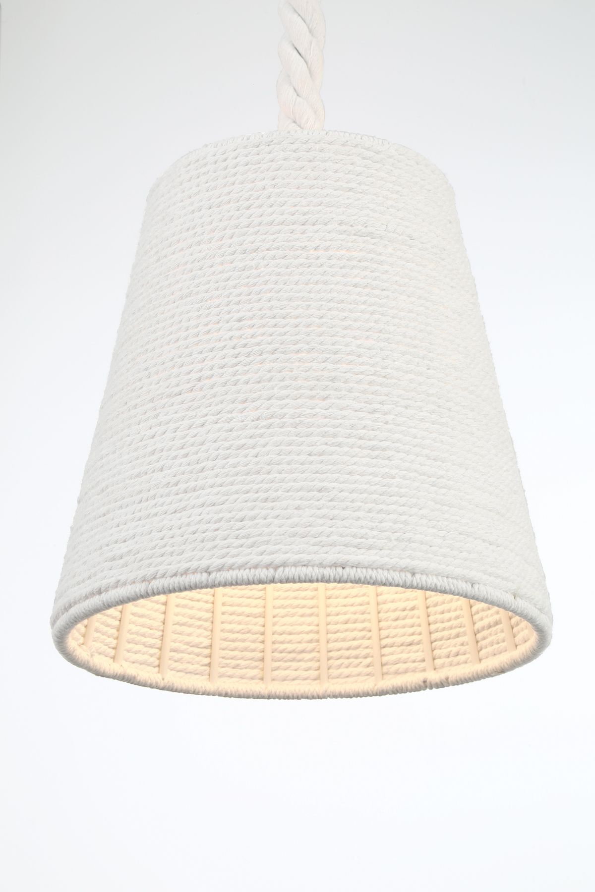 Image 6 Minka Lavery Lodelle 1-Light 10-in White Wall Sconce with Rope Shades more views