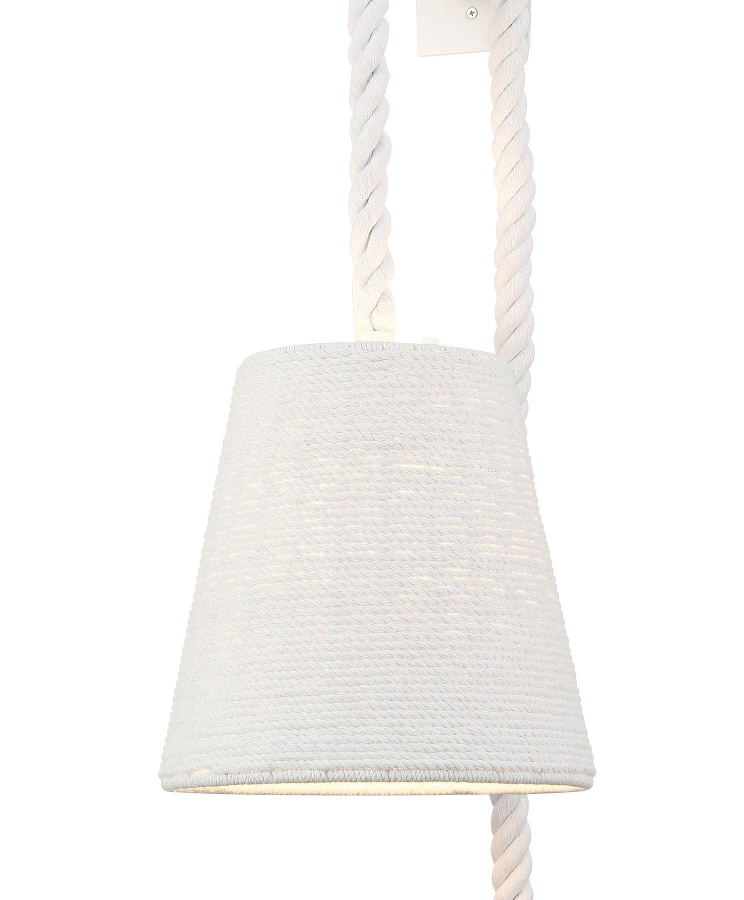 Image 7 Minka Lavery Lodelle 1-Light 10-in White Wall Sconce with Rope Shades more views