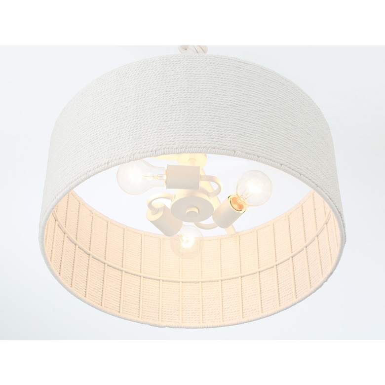 Image 5 Minka Lavery Lodelle 3-Light 19-in White Pendant with Cotton Rope Shades more views