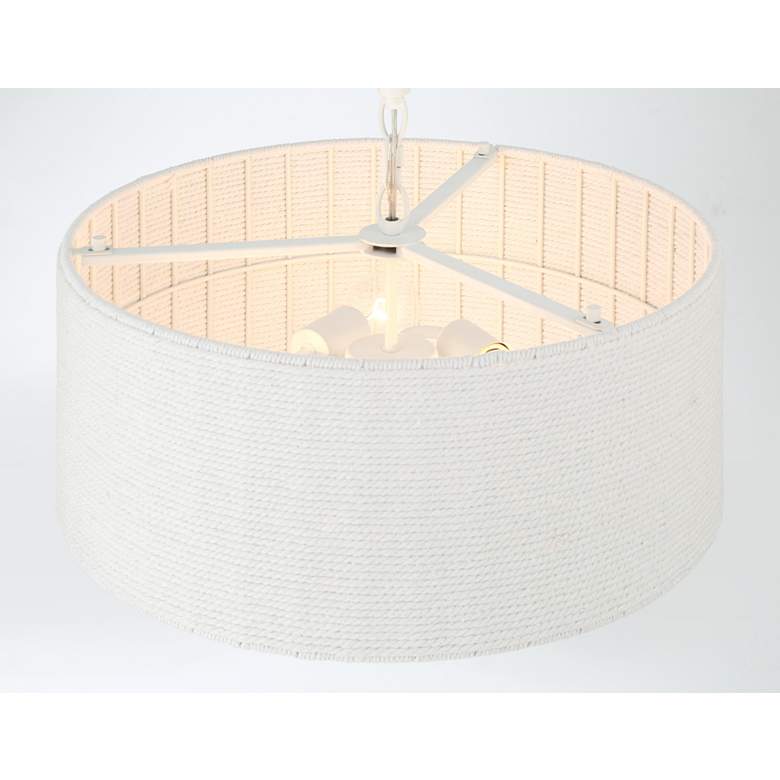 Image 6 Minka Lavery Lodelle 3-Light 19-in White Pendant with Cotton Rope Shades more views
