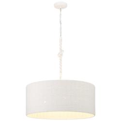 Minka Lavery Lodelle 4-Light 24-in White Pendant with Cotton Rope Shades