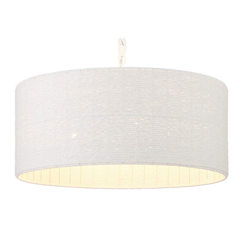 Image 2 Minka Lavery Lodelle 4-Light 24-in White Pendant with Cotton Rope Shades more views