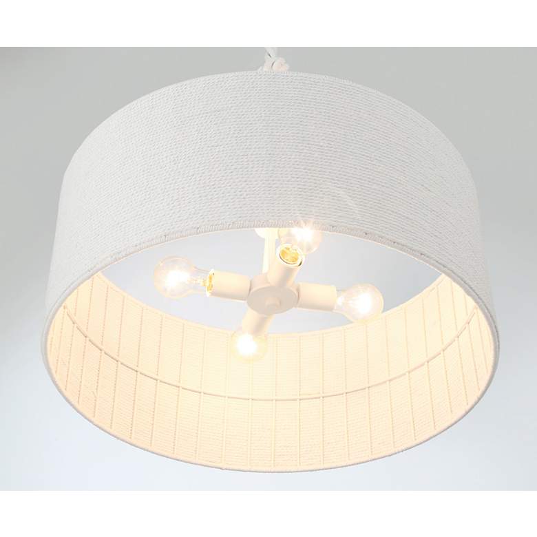 Image 4 Minka Lavery Lodelle 4-Light 24-in White Pendant with Cotton Rope Shades more views