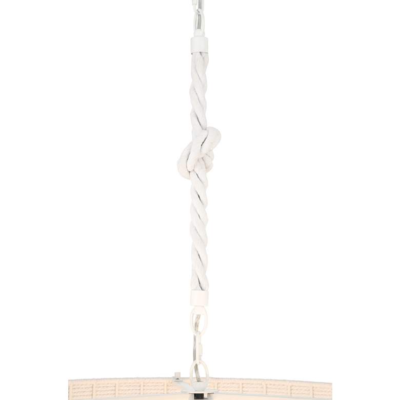 Image 5 Minka Lavery Lodelle 4-Light 24-in White Pendant with Cotton Rope Shades more views