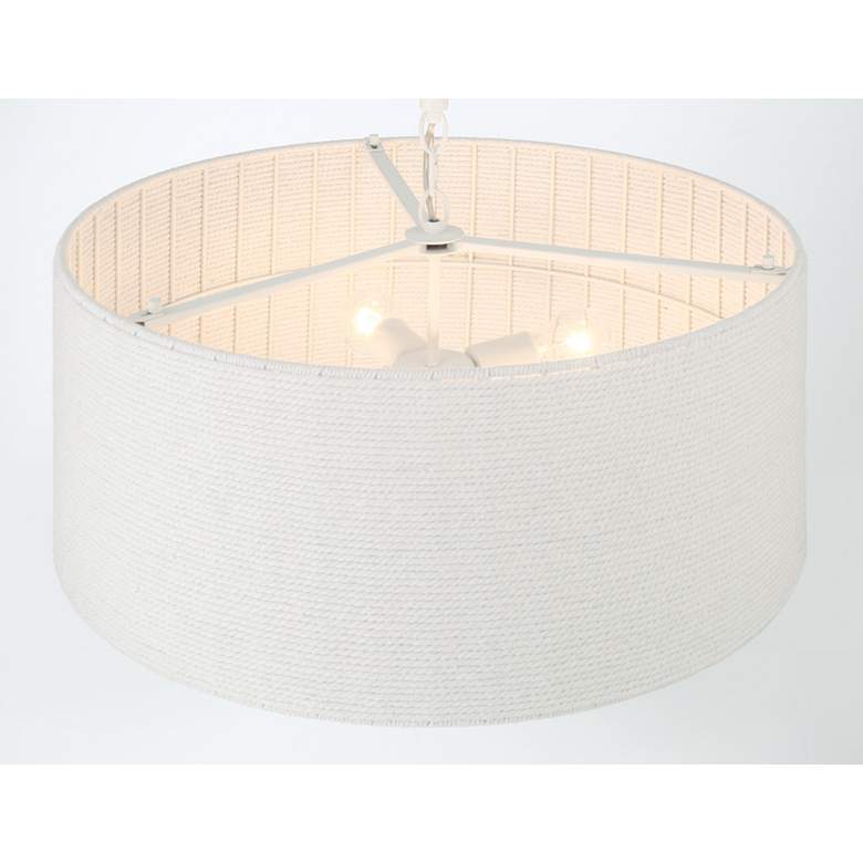 Image 6 Minka Lavery Lodelle 4-Light 24-in White Pendant with Cotton Rope Shades more views