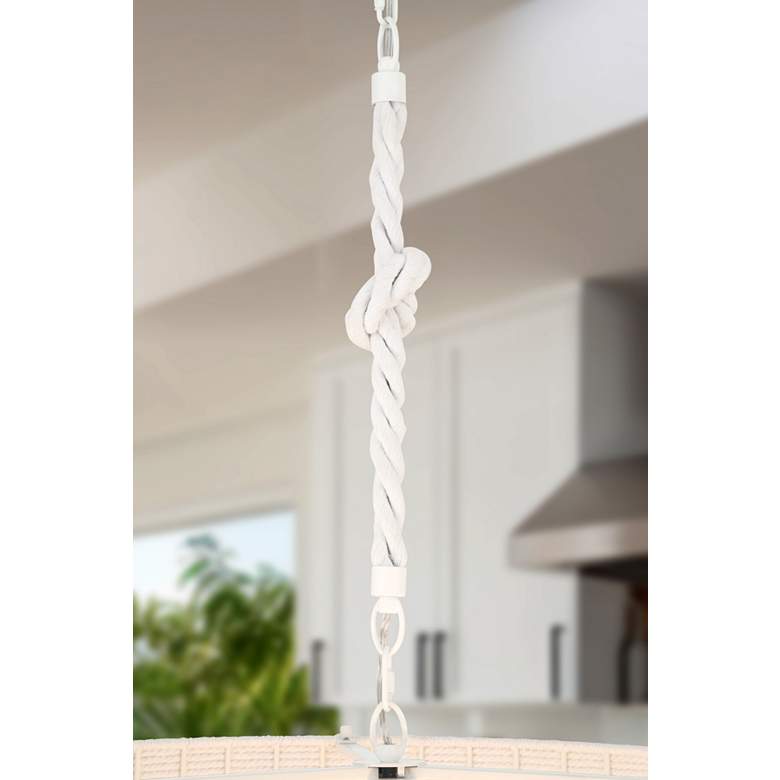 Image 7 Minka Lavery Lodelle 4-Light 24-in White Pendant with Cotton Rope Shades more views