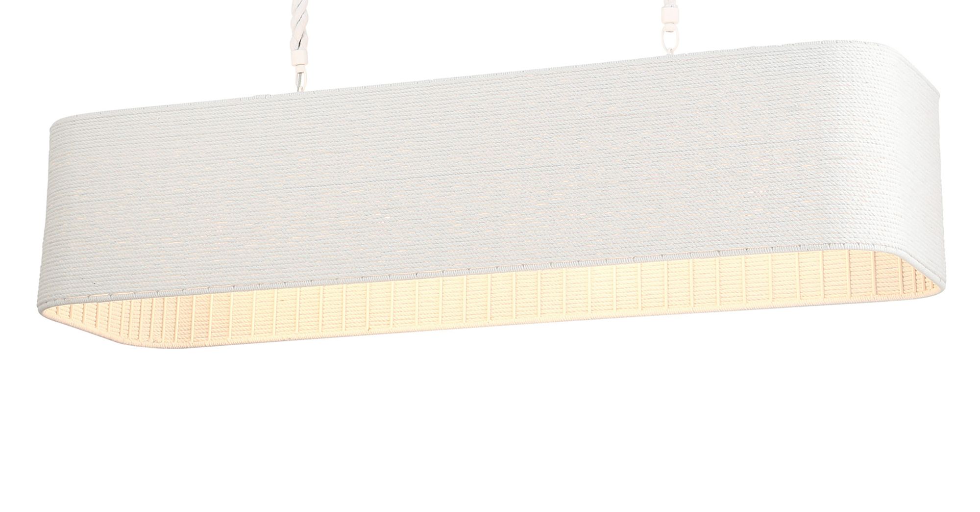 Image 4 Minka Lavery Lodelle 4-Light 48-in White Linear Chandelier with Rope Shades more views