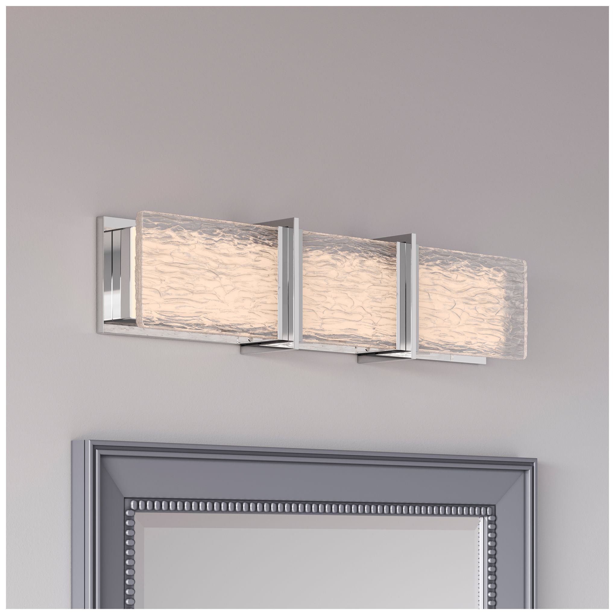 Image 2 Minka Lavery Lumina LED 24.5-in Chrome Vanity Light with Glass Shade more views