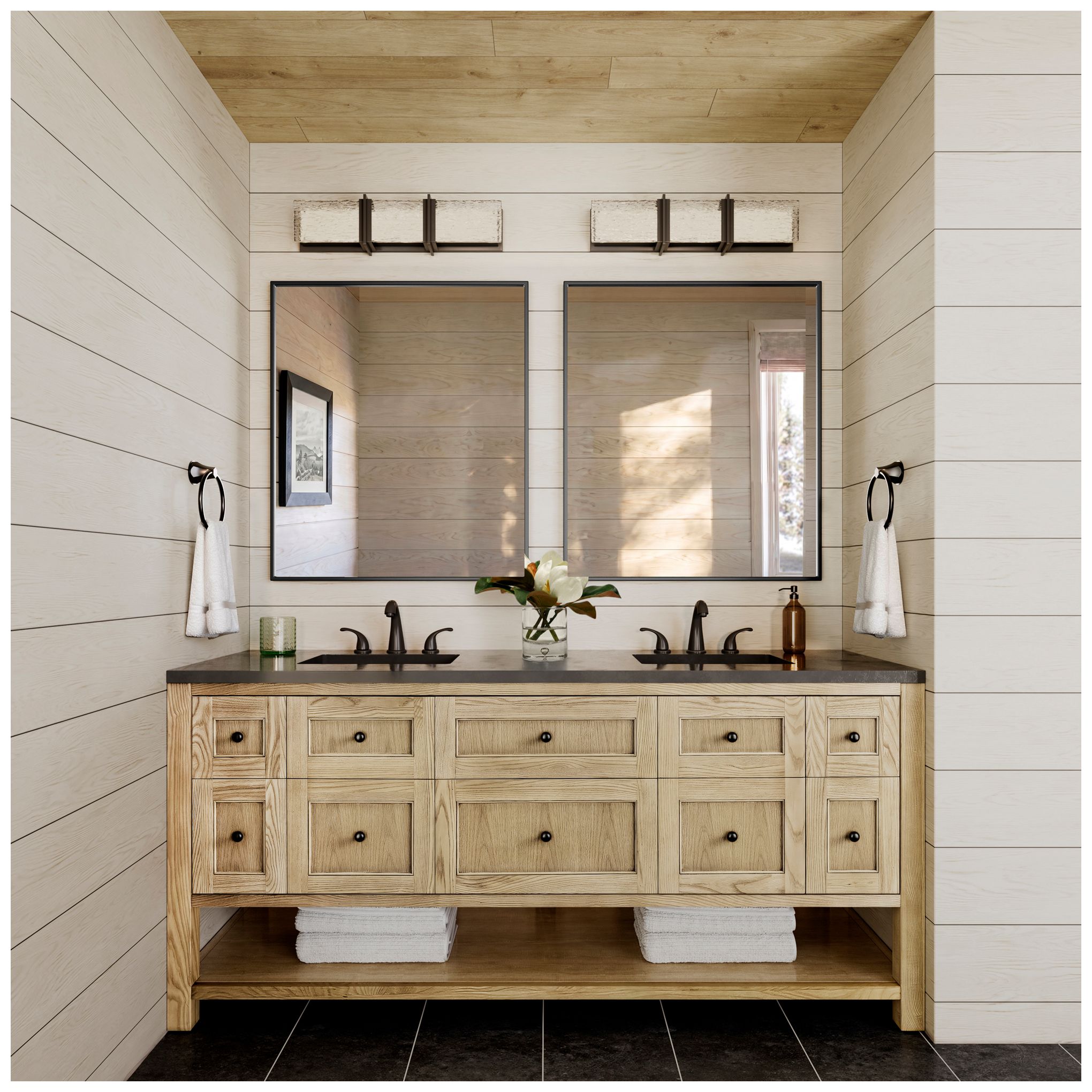 Image 4 Minka Lavery Lumina LED 24.5-in Dark Matte Black Vanity Light with Shade more views