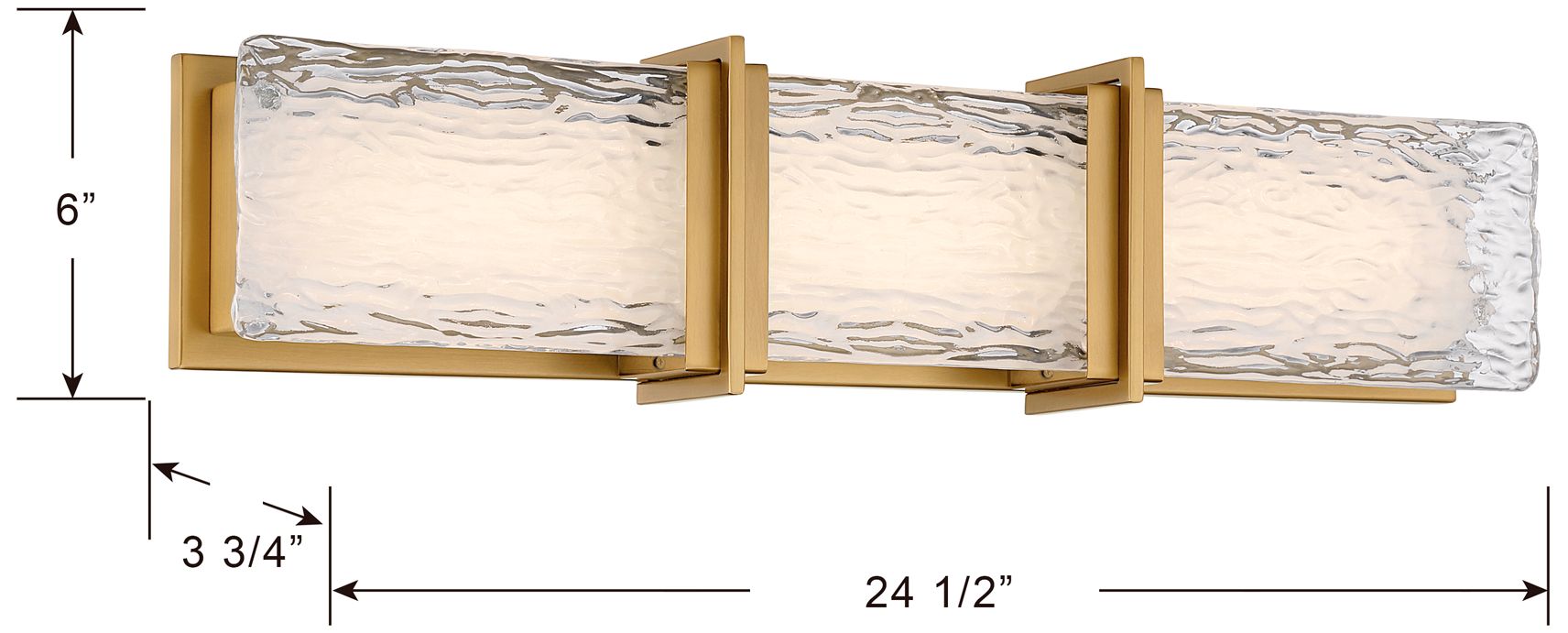 Minka Lavery Lumina LED 24.5-in Legacy Brass Vanity Light with Glass Shade