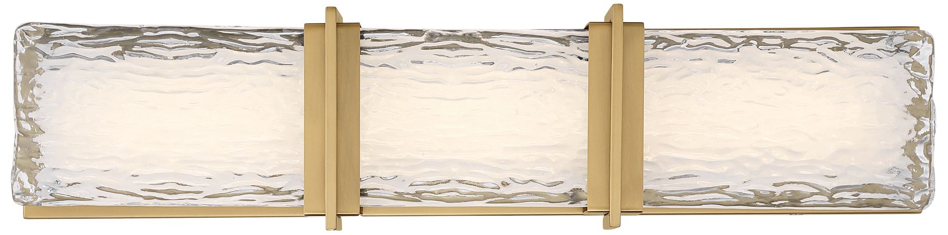 Minka Lavery Lumina LED 24.5-in Legacy Brass Vanity Light with Glass Shade