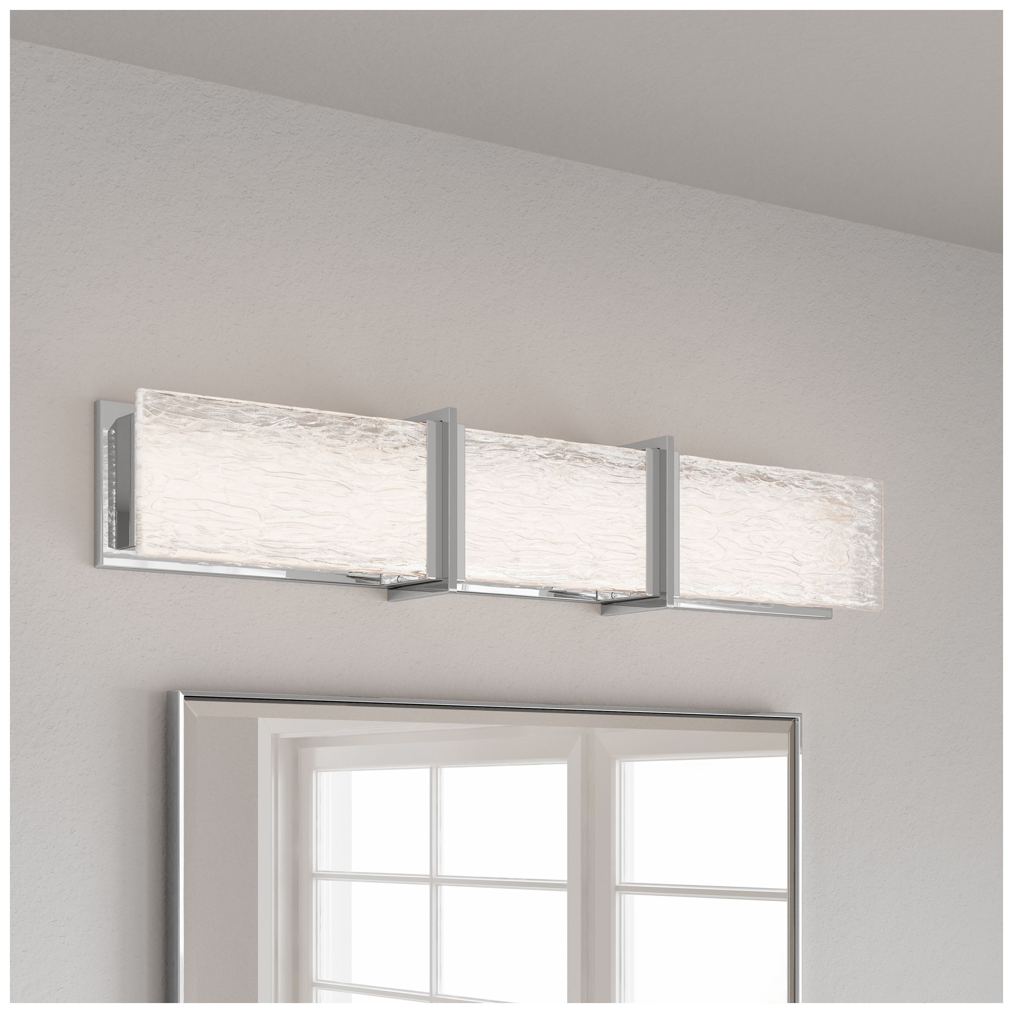 Image 2 Minka Lavery Lumina LED 30.5-in Chrome Vanity Light with Glass Shade more views