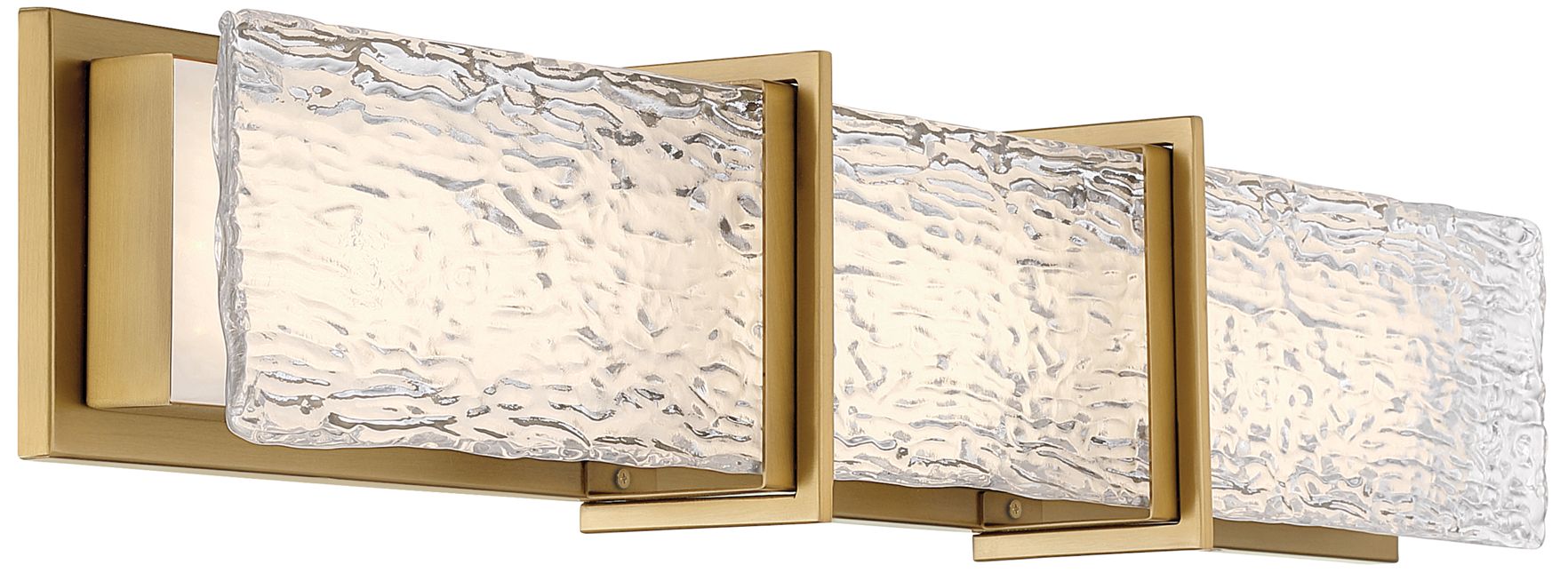 Minka Lavery Lumina LED 30.5-in Legacy Brass Vanity Light with Glass Shade