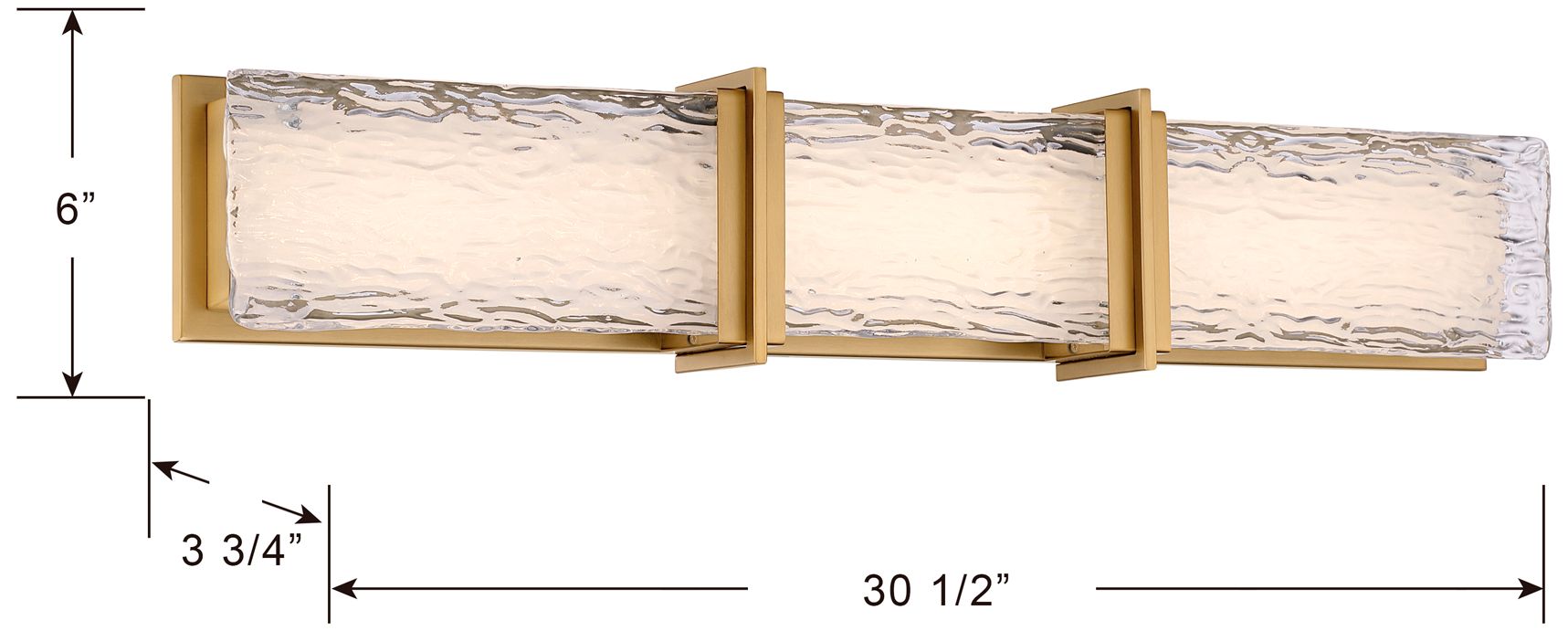 Minka Lavery Lumina LED 30.5-in Legacy Brass Vanity Light with Glass Shade