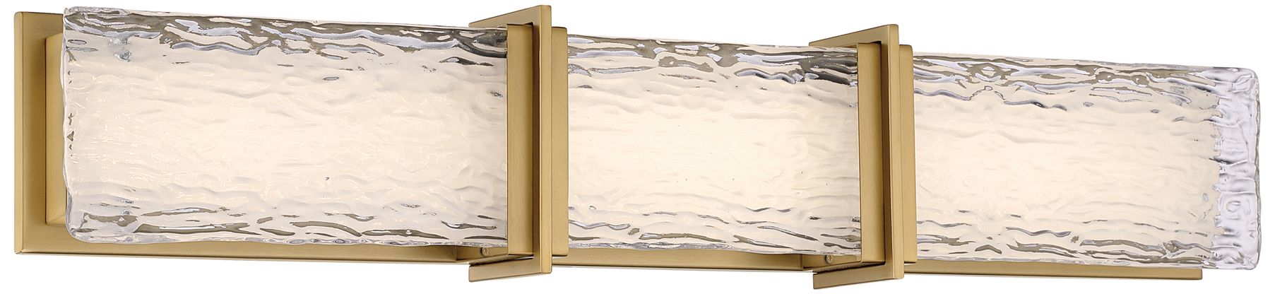 Minka Lavery Lumina LED 30.5-in Legacy Brass Vanity Light with Glass Shade
