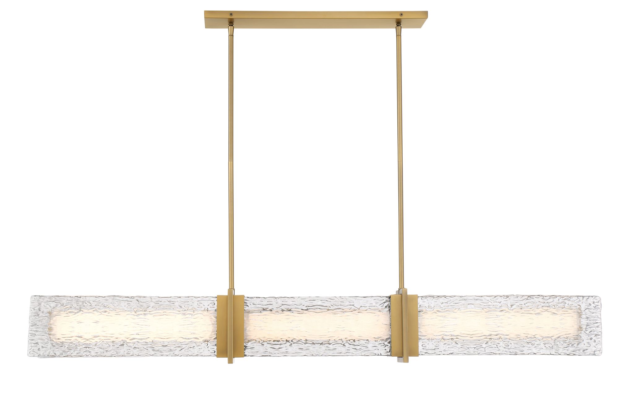 Image 3 Minka-Lavery Lumina LED 52-in Brass Linear Chandelier with Glass Shade more views