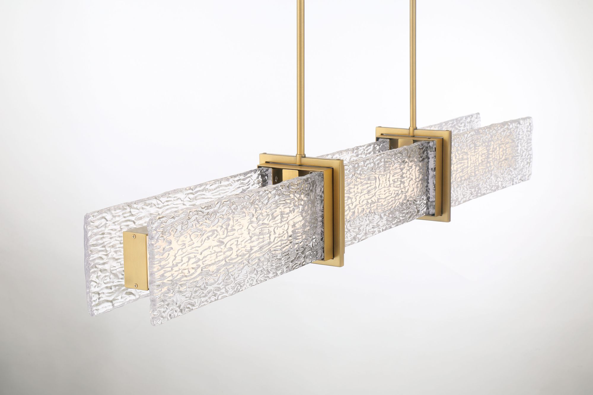 Image 4 Minka-Lavery Lumina LED 52-in Brass Linear Chandelier with Glass Shade more views