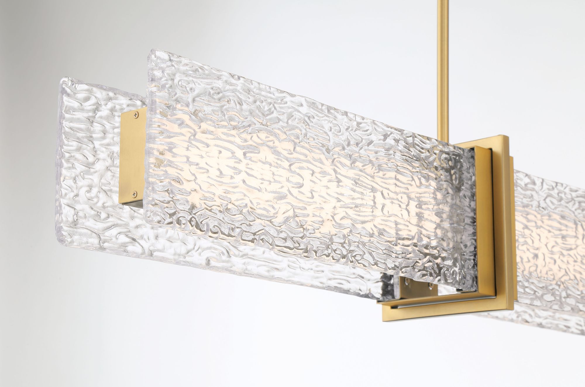 Image 5 Minka-Lavery Lumina LED 52-in Brass Linear Chandelier with Glass Shade more views