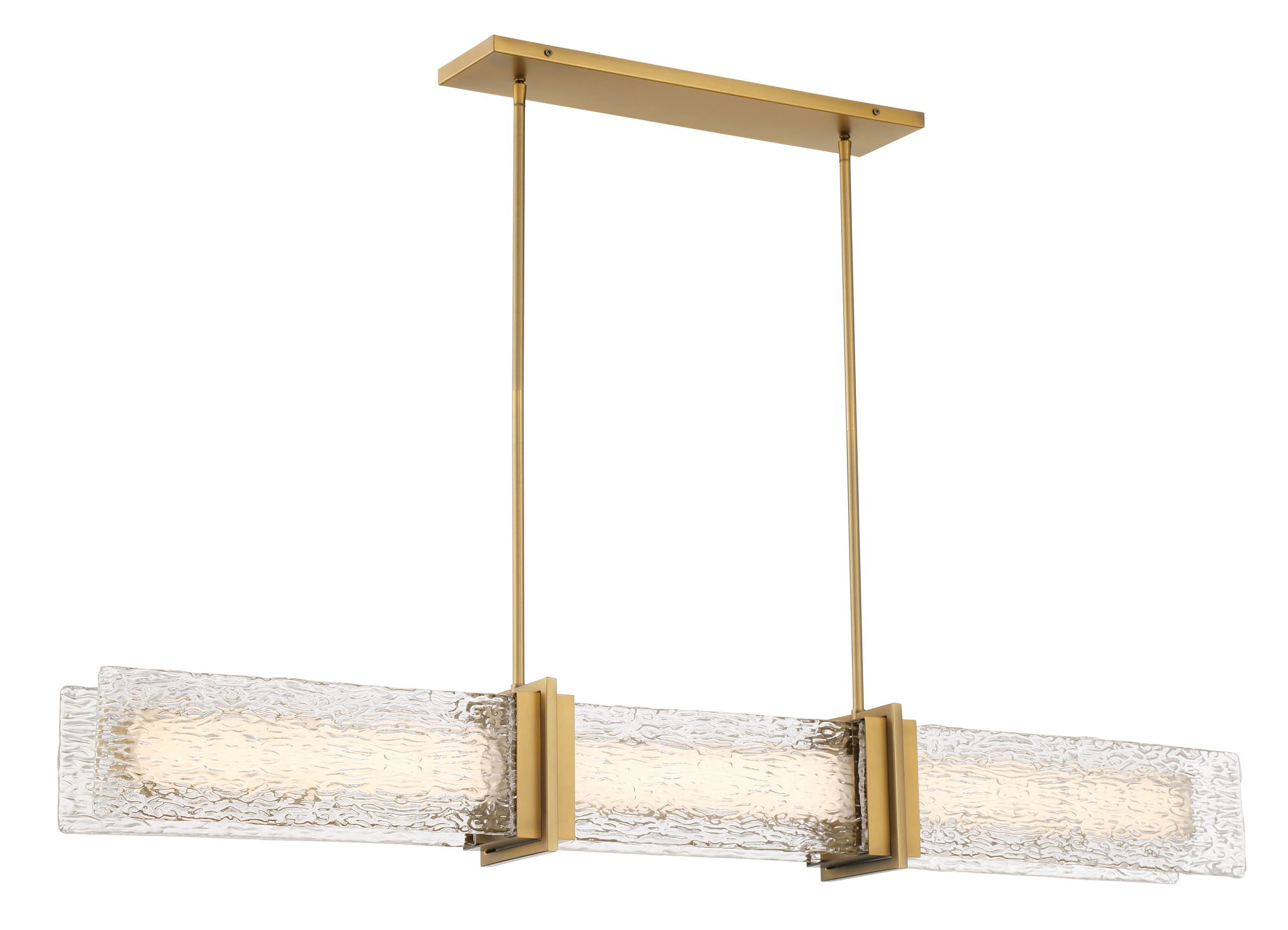 Image 6 Minka-Lavery Lumina LED 52-in Brass Linear Chandelier with Glass Shade more views