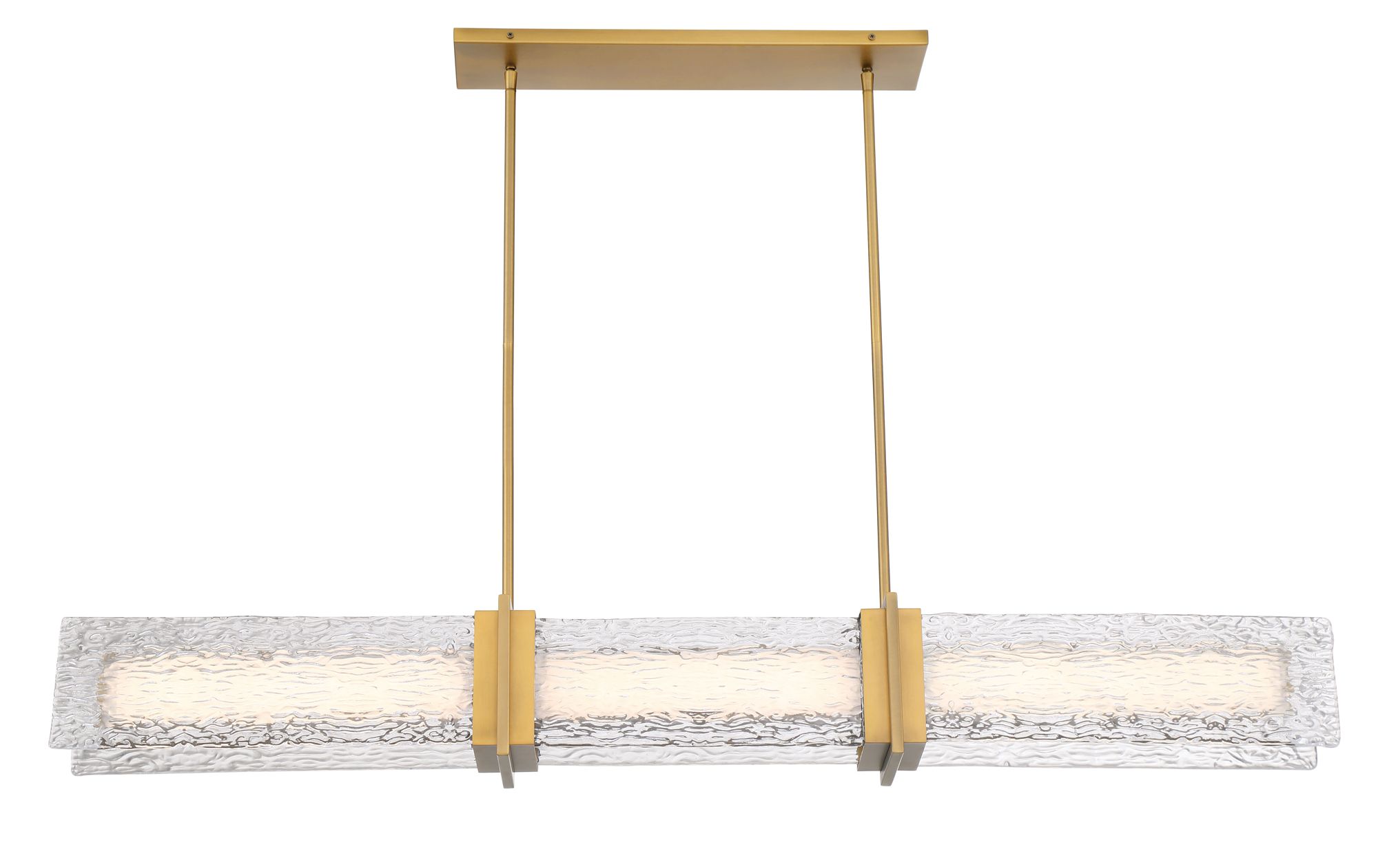 Image 7 Minka-Lavery Lumina LED 52-in Brass Linear Chandelier with Glass Shade more views