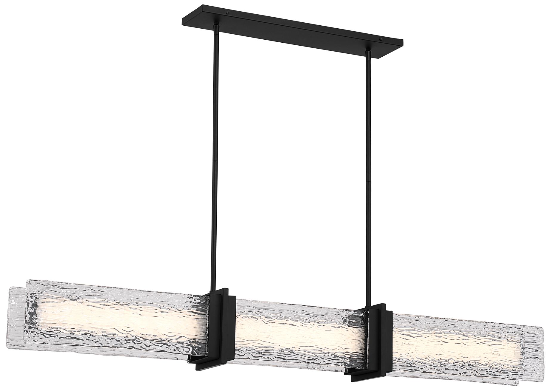 Image 3 Minka Lavery Lumina LED 52-in Dark Matte Black Linear Chandelier with Shade more views