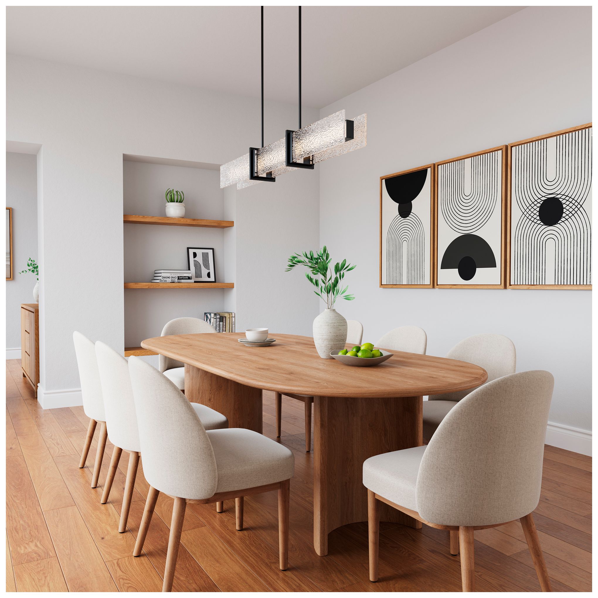 Image 4 Minka Lavery Lumina LED 52-in Dark Matte Black Linear Chandelier with Shade more views