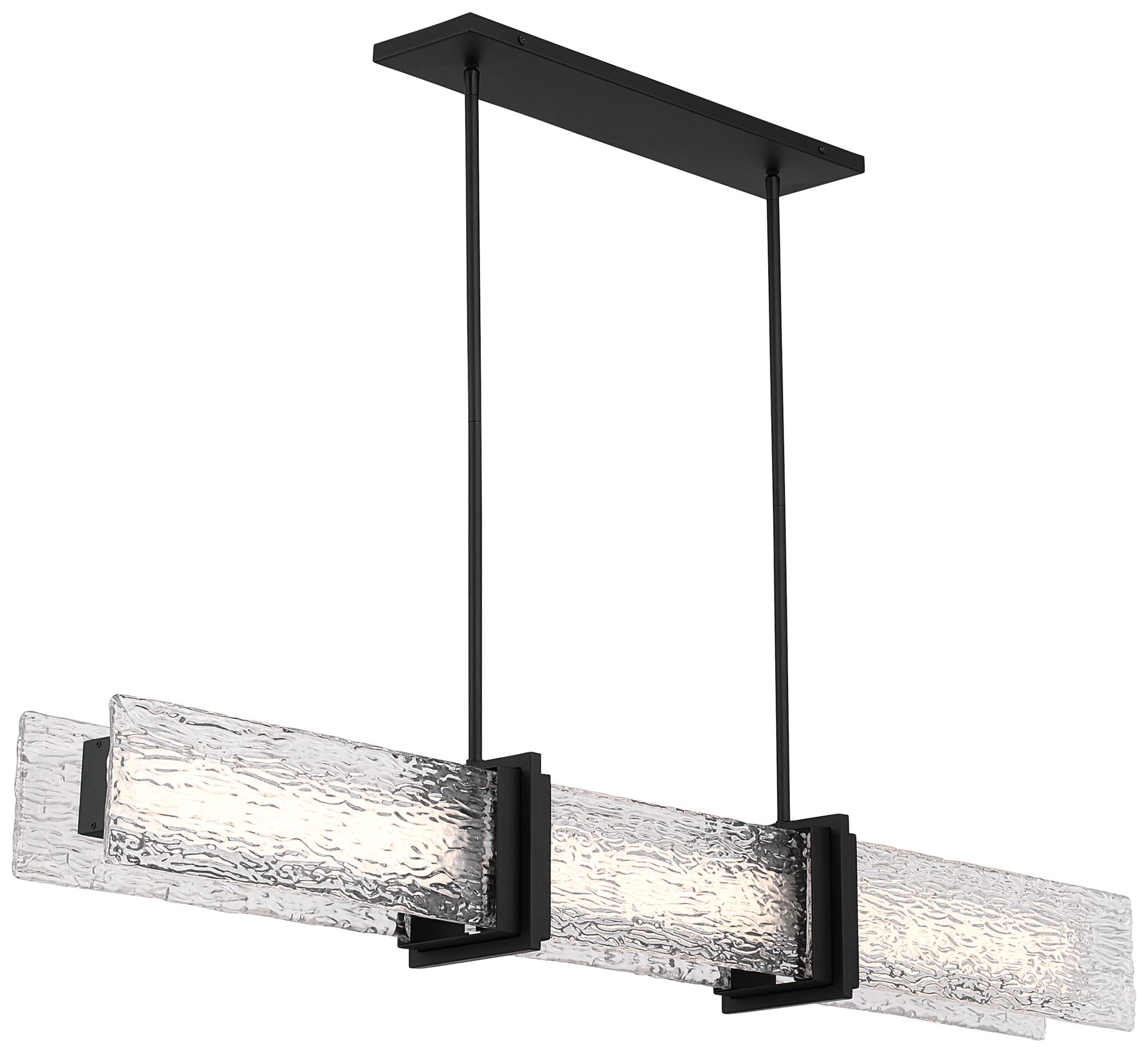 Image 5 Minka Lavery Lumina LED 52-in Dark Matte Black Linear Chandelier with Shade more views