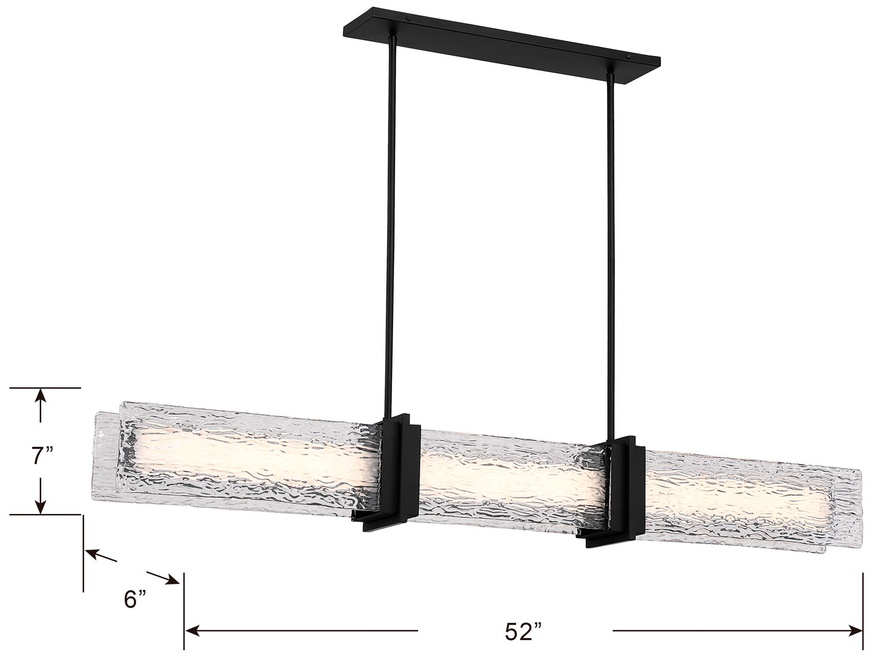 Image 6 Minka Lavery Lumina LED 52-in Dark Matte Black Linear Chandelier with Shade more views