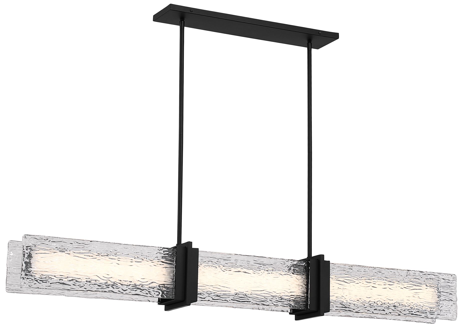 Minka Lavery Lumina LED 52-in Dark Matte Black Linear Chandelier with Shade