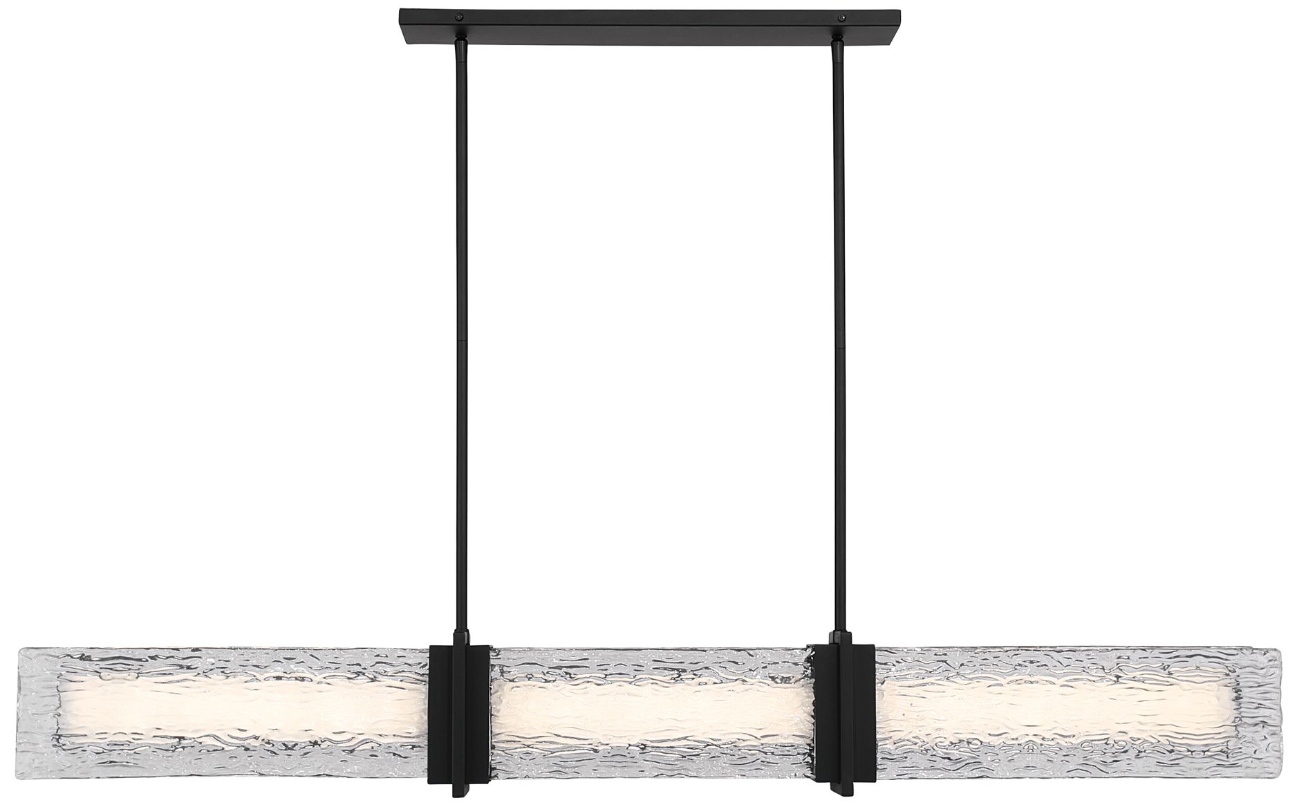 Minka Lavery Lumina LED 52-in Dark Matte Black Linear Chandelier with Shade