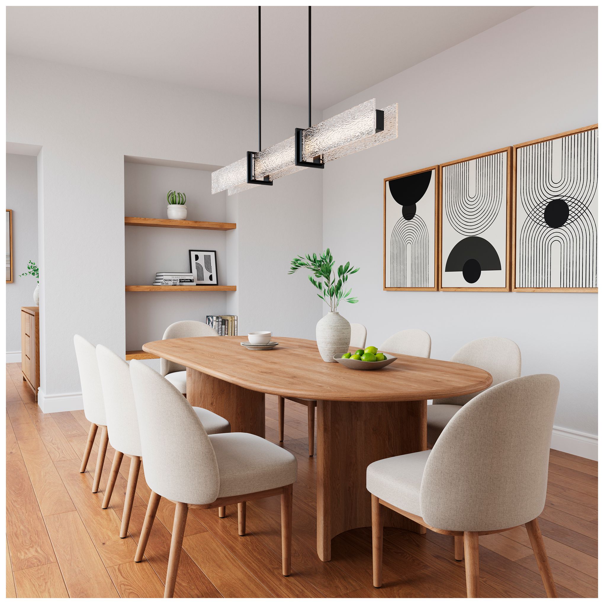 Thumbnail4 of Minka Lavery Lumina LED 66-in Dark Matte Black Linear Chandelier with Shade more views