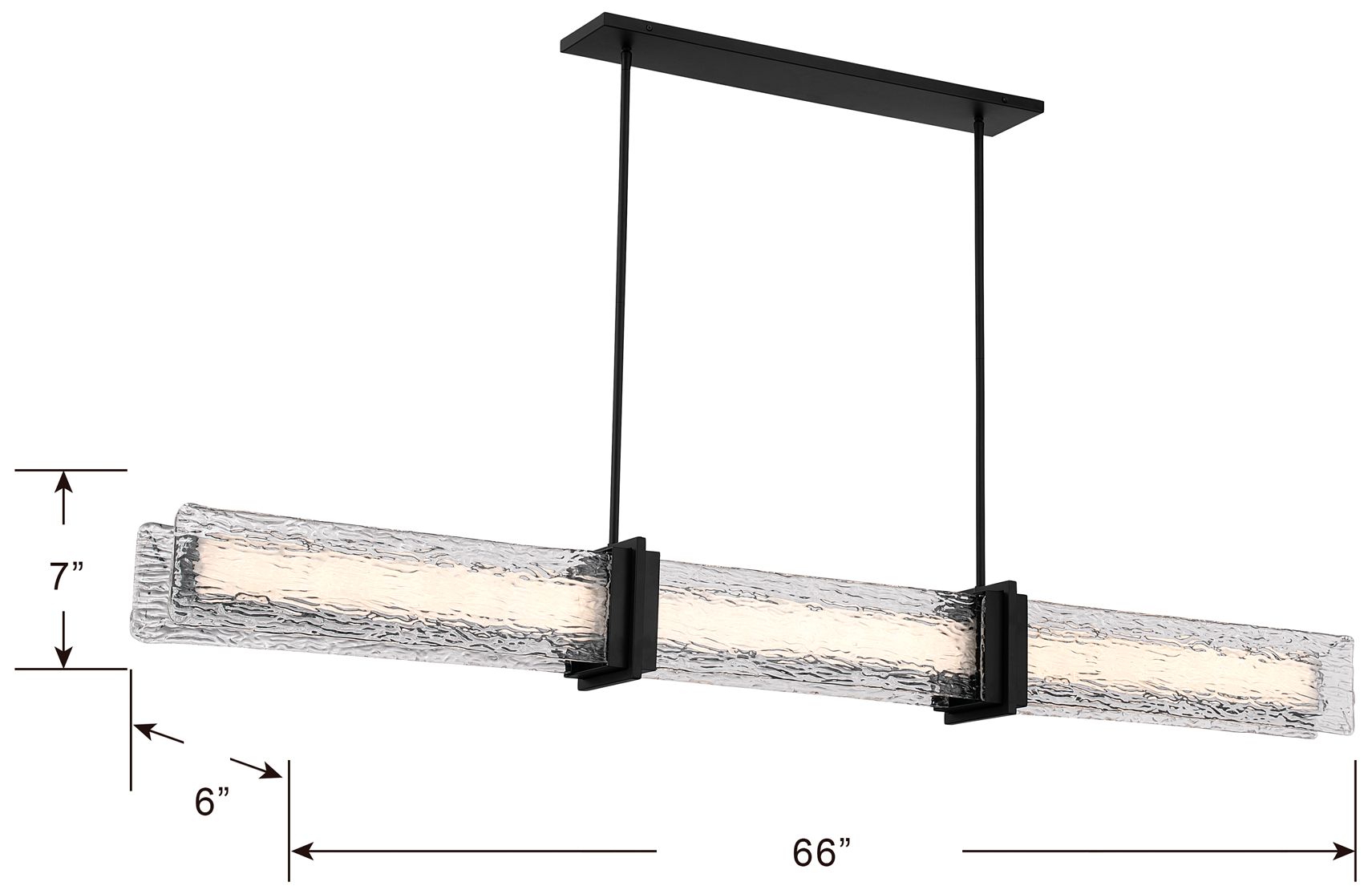 Minka Lavery Lumina LED 66-in Dark Matte Black Linear Chandelier with Shade