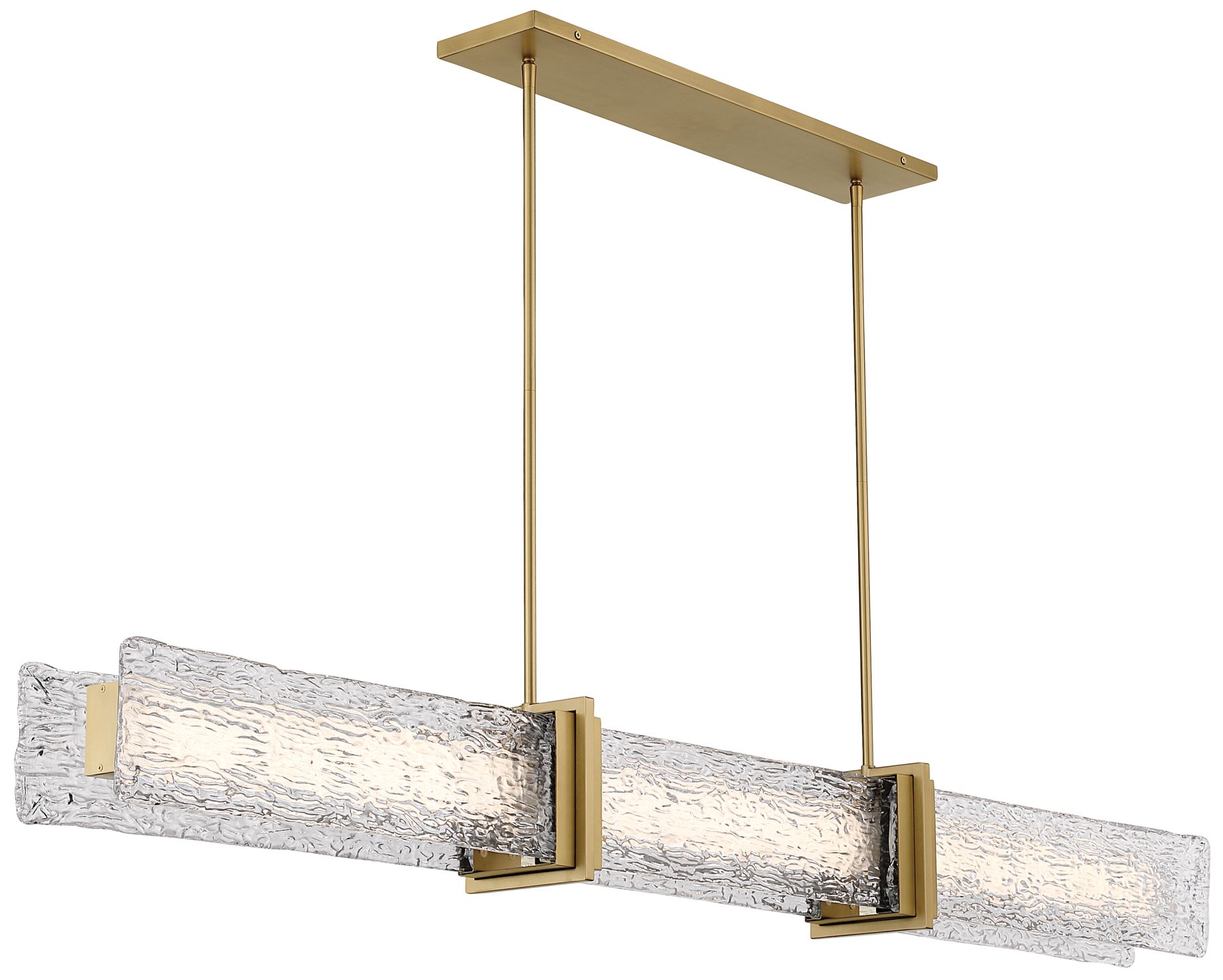 Minka Lavery Lumina LED 66-in Legacy Brass Linear Chandelier with Shade