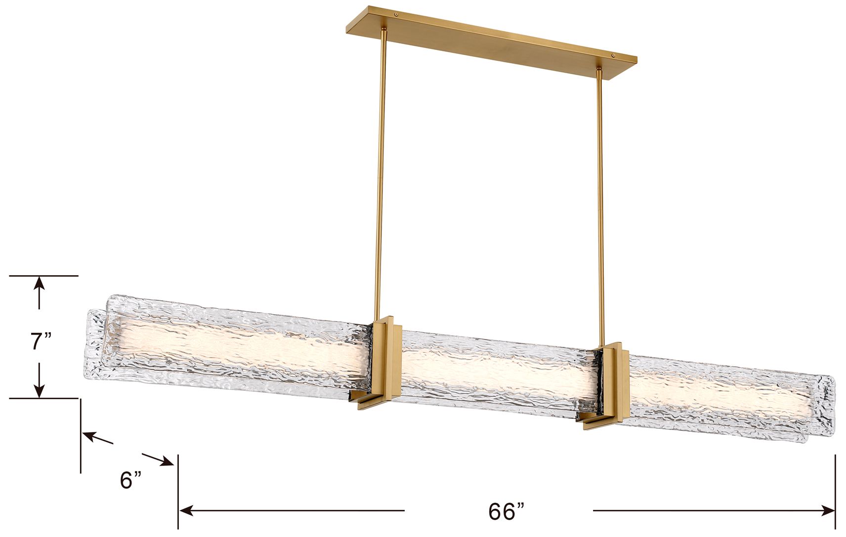 Minka Lavery Lumina LED 66-in Legacy Brass Linear Chandelier with Shade