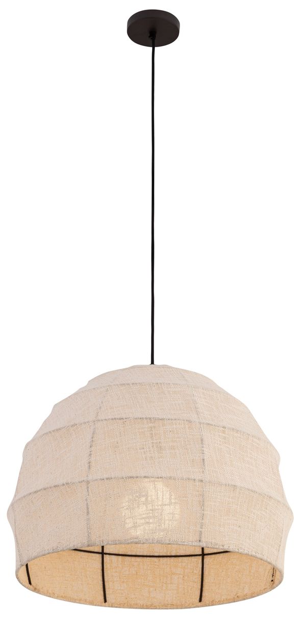 Image 3 Minka Lavery Lunel 1-Light 24-in Dark Bronze Pendant with Linen Shade more views
