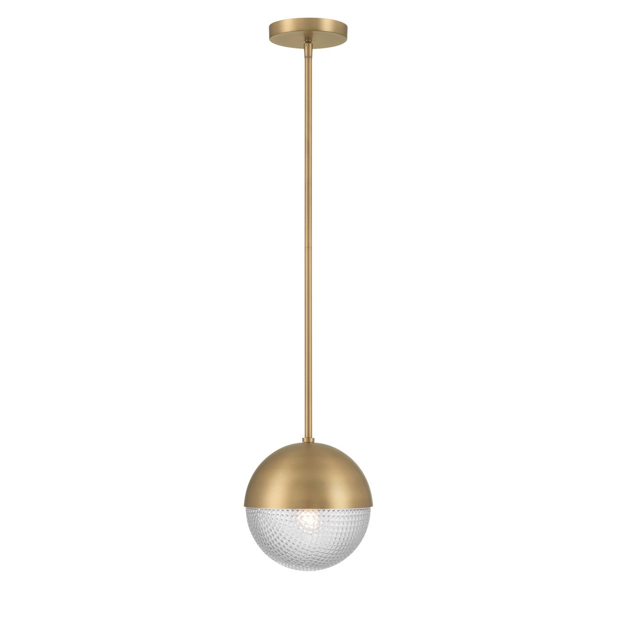 Image 2 Minka Lavery Luniva 1-Light 8-in Legacy Brass Mini Pendant with Glass Shade more views