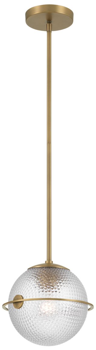Minka Lavery Luniva 1-Lt 9.25-in Legacy Brass Mini Pendant with Glass Shade