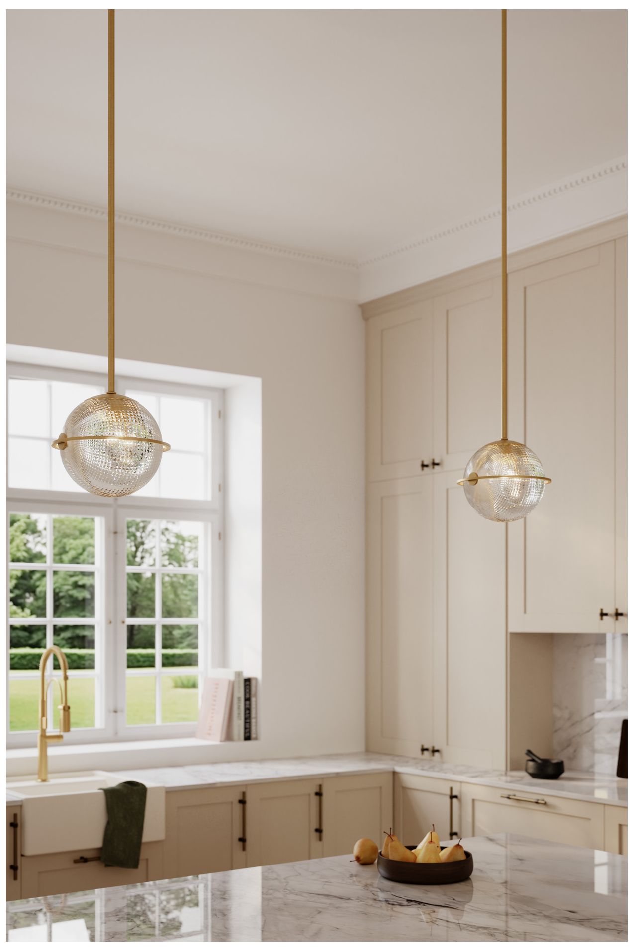 Image 2 Minka Lavery Luniva 1-Lt 9.25-in Legacy Brass Mini Pendant with Glass Shade more views