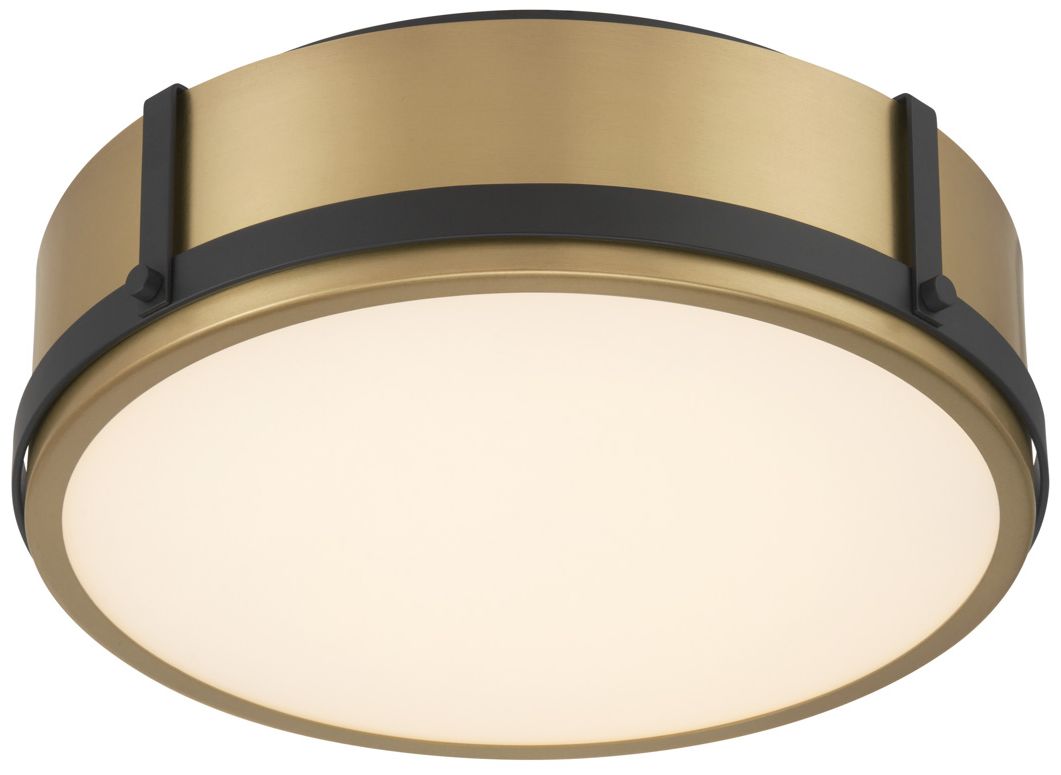Thumbnail3 of Minka Lavery Lynca 5CCT LED 13.75-in Legacy Brass and Black Flush Mount more views