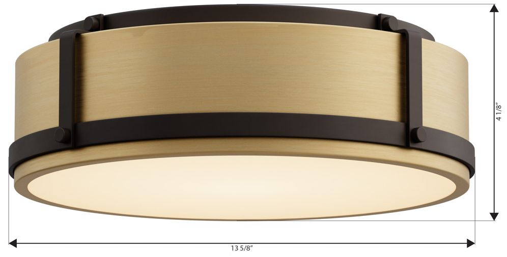 Minka Lavery Lynca 5CCT LED 13.75-in Legacy Brass and Black Flush Mount
