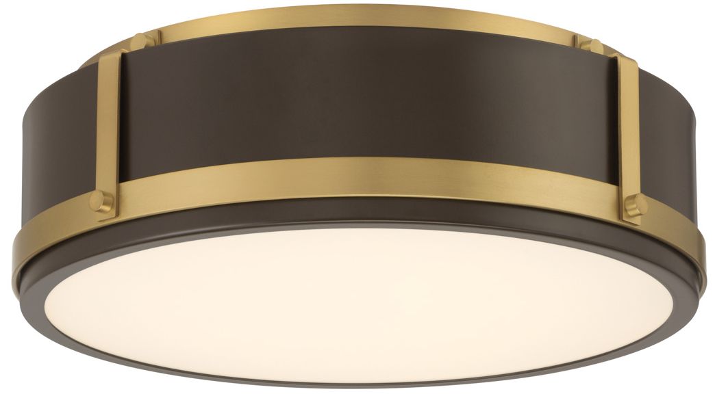Minka Lavery Lynca 5CCT LED 13.75-in Legacy Brass and Bronze Flush Mount
