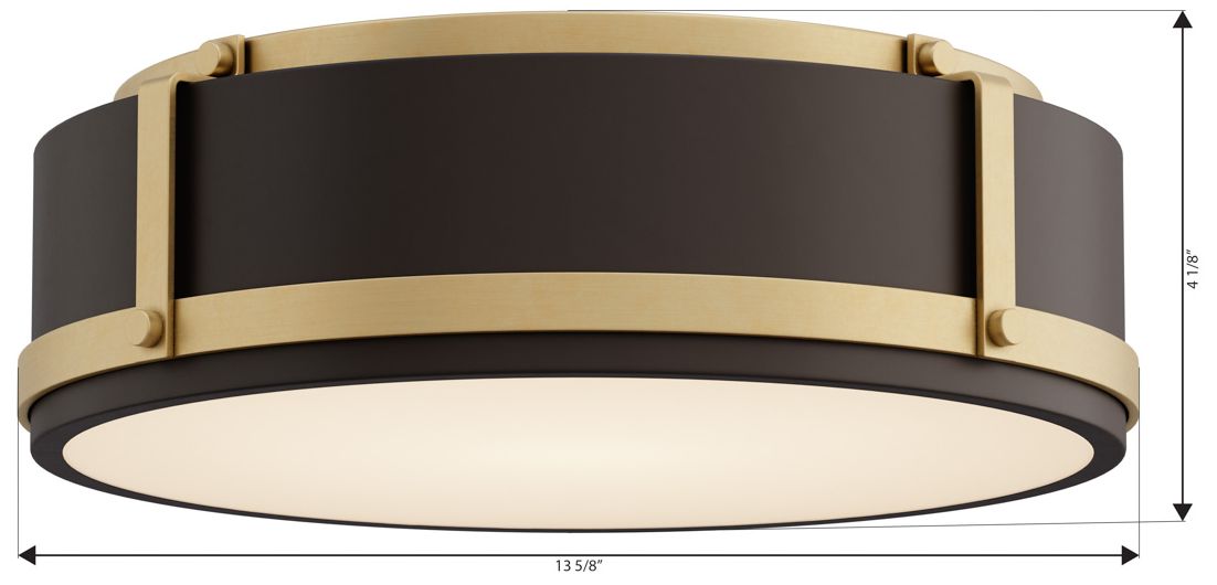 Minka Lavery Lynca 5CCT LED 13.75-in Legacy Brass and Bronze Flush Mount