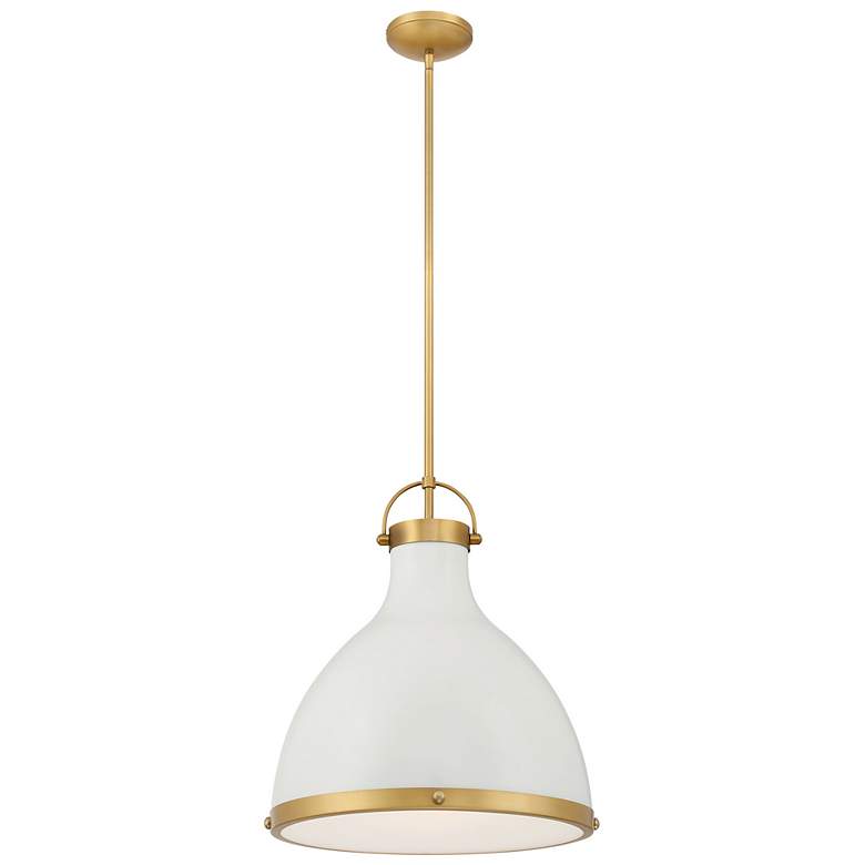 Image 1 Minka Lavery Lynk 1-Light 16.5-in Brass and Cream Pending Lighting