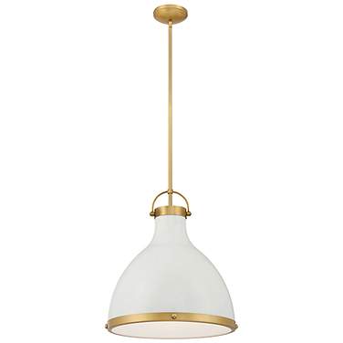 Minka Lavery Lynk 16 1/2" Brass and Cream White Glass Dome Pendant