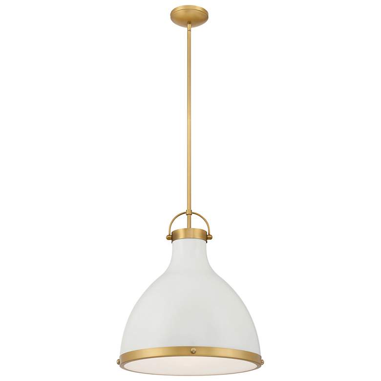 Image 2 Minka Lavery Lynk 16 1/2" Brass and Cream White Glass Dome Pendant more views